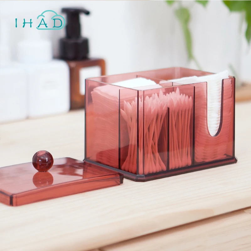 Макияж хлопок Организатор Box Мода акриловые косметички случае настольная помада