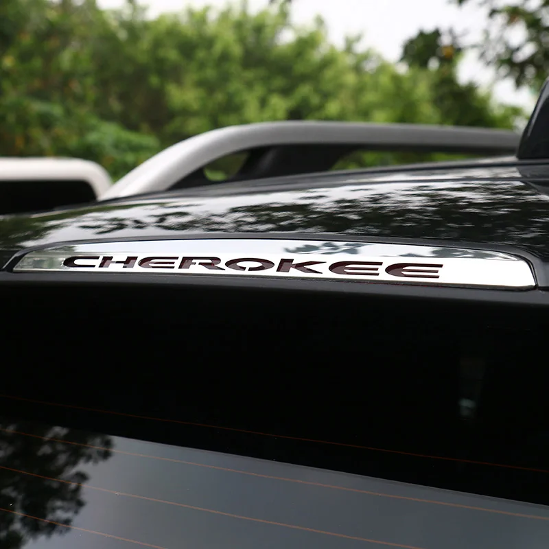Ceny SHINEKA wysokiej jakości stal nierdzewna samochód tylne wysokie światło hamowania dekoracyjny pokrowiec na Jeep Cherokee 14 16 akcesoria samochodowe