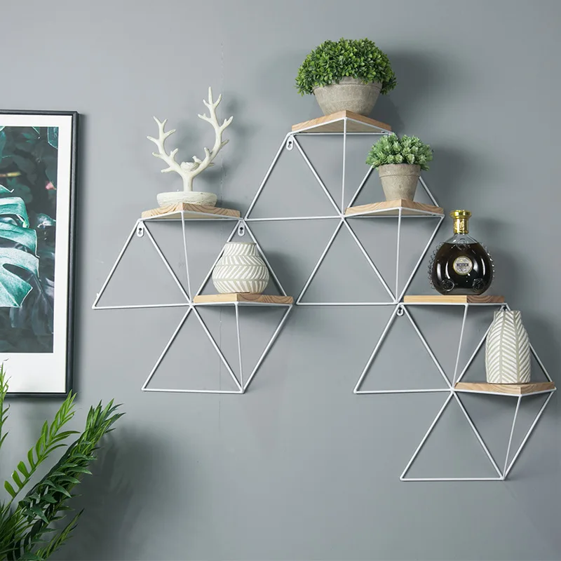 

Wall Shelf Decoration Wall Plaid Simple Creative Wood Shelf Wall Hanging Shelf c