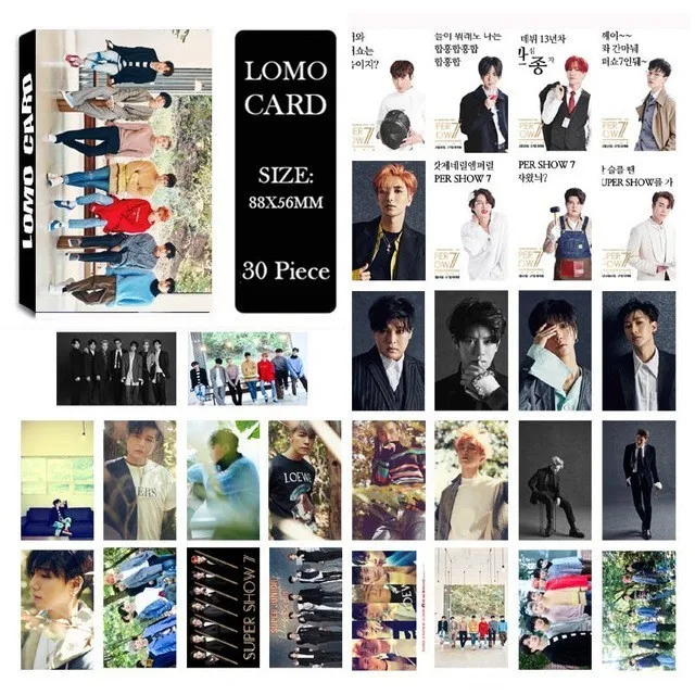 LOMO Card KPOP BIGBANG/EXO/BLACKPINK/GOT7/IKON/RED VELVET/SJ/NCT127/IZONE/TXT/TWICE/MONSTAX/Album Small Cards Photo Photocard - Цвет: super junior