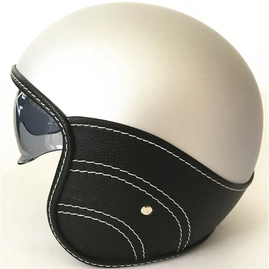 Vintage Motorcycle Cruiser Helmet Open Face Half Helmet DOT Visors