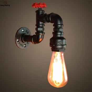 

American Industrial Pipe Wall Lamp Nordic Living Room Iron Industrial Decor Cafe Bar Corridor Wall Light Bathroom Fixtures