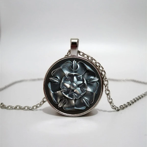 Song of Ice and Fire Stark Wolf Logo Glass Cabochon Pendant Necklace Men Targaryen Dragon Game of Thrones Series Jewelry