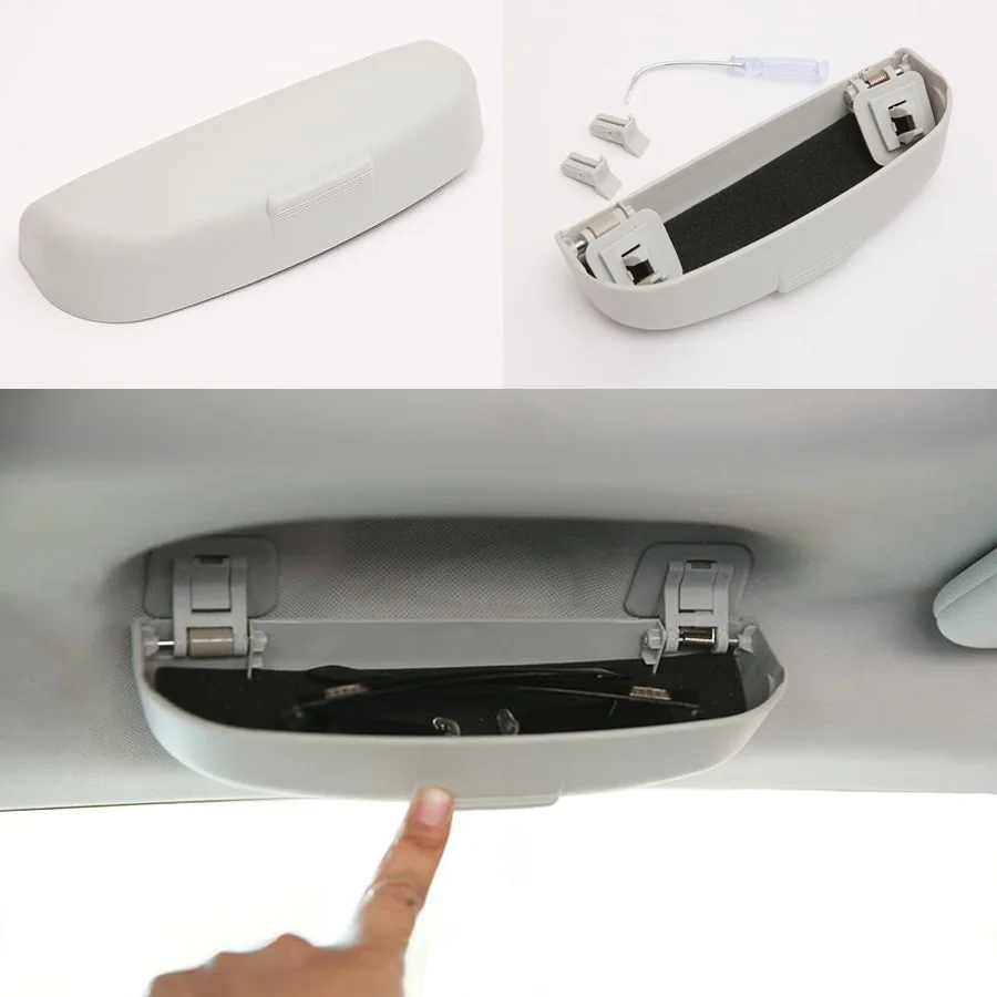 Auto Car Roof Sunglasses Glasses Holder Case Storage Box For Jeep