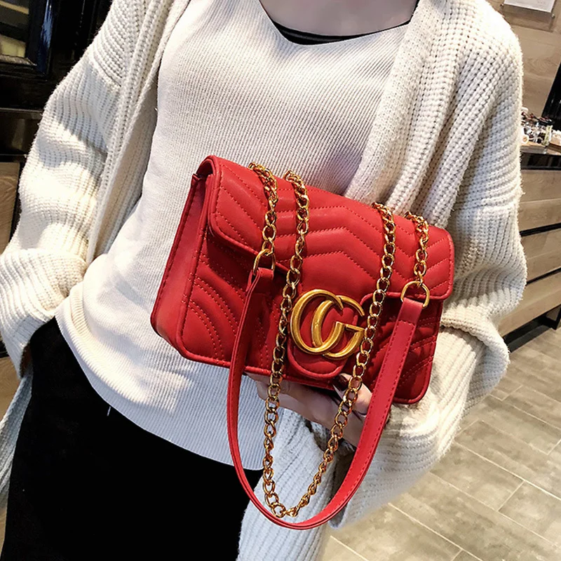 

Chain Shoulder bags for women 2019 Luxury Handbags Women Bags Designer Famous Brands Messenger Ladies Leather Handbag Sac A Main