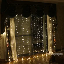 3M x 3M 300 LED xmas String Fairy Curtain Garlands Strip Party Lights Christmas Decorative Wedding decorations for Home outdoor 220v 138pcs led fairy string lights star curtain lights waterproof outdoor christmas decorations for home wedding garlands natal