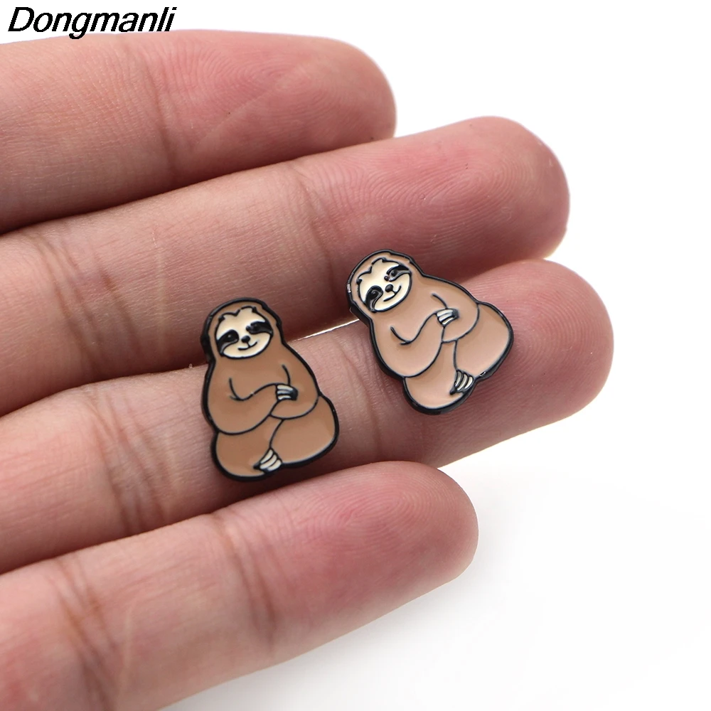 P2468 Dongmanli милые ленивые сонные серьги гвоздики для женщин детские с эмалью