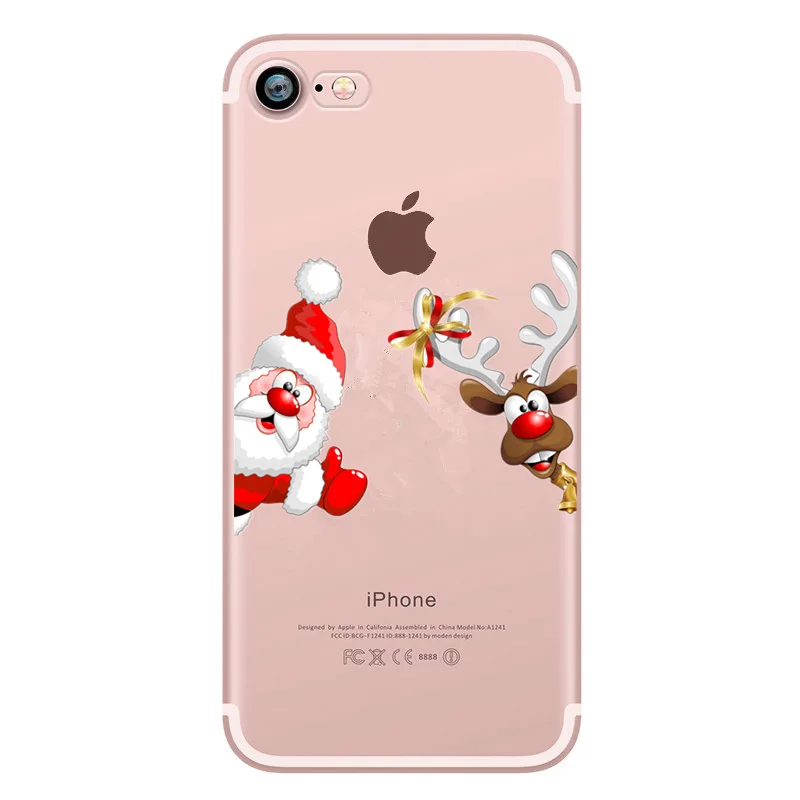 Рождественский чехол для Apple iPhone 7 Plus 6 6S 8 5 s se X XS телефона задняя крышка аксессуары
