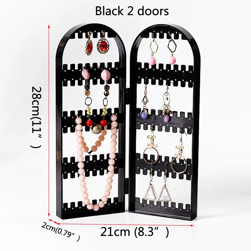 

Jewelry Organizer Plastics Earring Storage Doors Design Nice Jewelry Hanging Holder Rack Acrylics Jewelry Display Stand Earrings