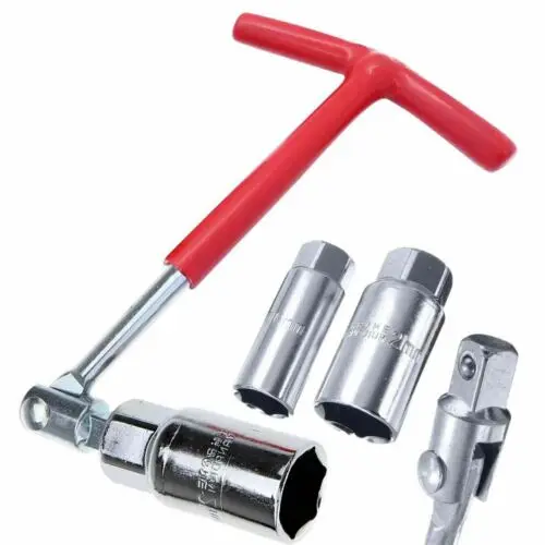 

Spark Plug Removal Tool 16mm & 21mm Flexible Spanner Socket 4-17 T Handle T Bar 2-piece spark plug wrench