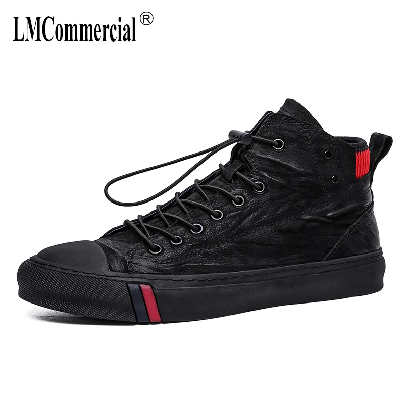 

Men's Genuine Leather boots all-match cowhide British reto Martin boots men men's casual high-heeled shoes breathable sneaker