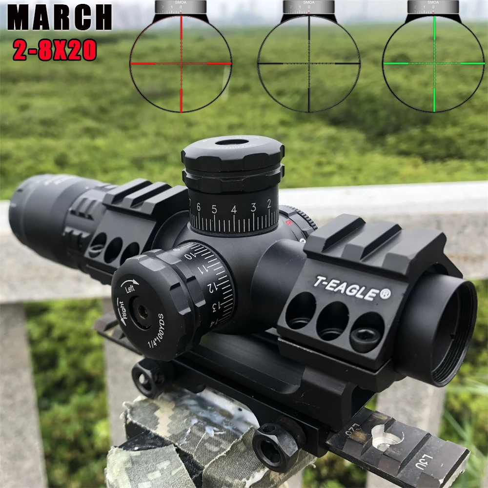 حار جديد مارس 2-8x20 IR التكتيكية RiflesScope 20 مللي متر جبل البصريات بندقية نطاقات البصر HD R/G الصيد نطاقات للرؤية الليلية نطاق حار جديد مارس 2-8x20 IR التكتيكية RiflesScope 20 مللي متر جبل البصريات بندقية نطاقات البصر HD R/G الصيد نطاقات للرؤية الليلية نطاق