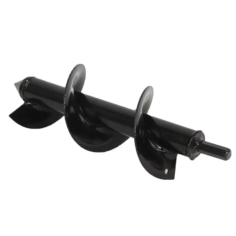 

1 PC Garden Auger Spiral Drill Bit Flower Planter Bulb Shaft Drill Auger Yard Gardening Planting Hole Digger Tool (Black)