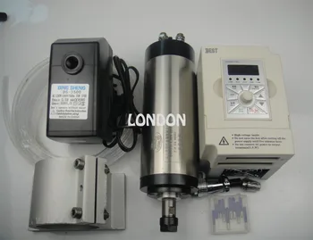 

ER16 diameter 80mm 220V water cooling 1.5KW spindle with 4 pieces bearing for cncmachine+1.5KW VFD+water pump+support+cnc bits