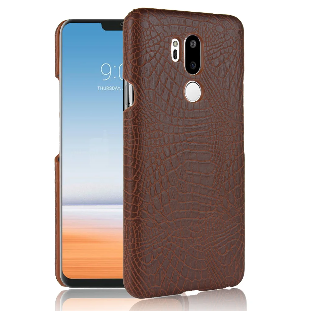

For LG G7 Case Super Slim Crocodile Skin Texture Leather Back Cover Hard Shield Smart Mobile Phone Protective Bag Shell Coque