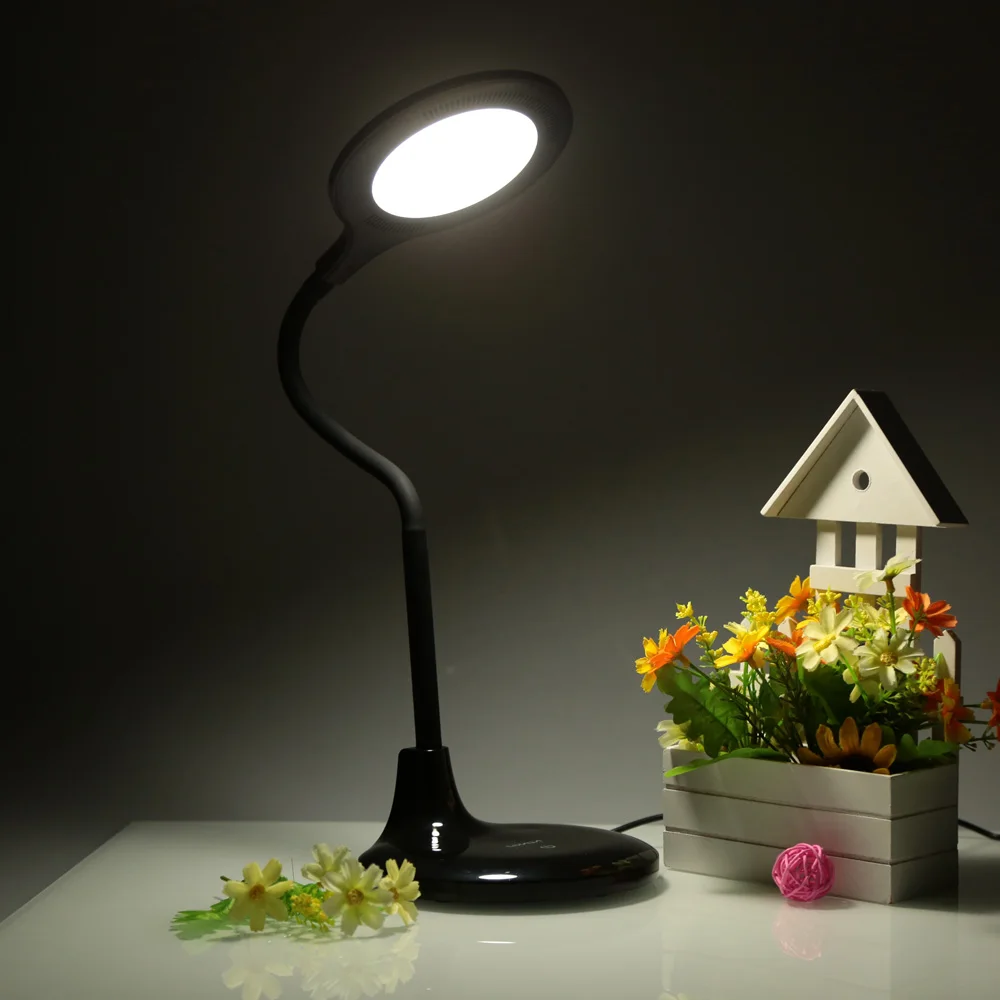 

night light Brightness Touch Switch Flexible Desk Light Reading Lamp with USB Output Port US Plug Eyes Protection