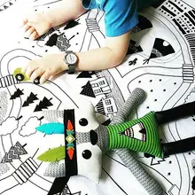 INS модный ковер с нордическим узором, детский домашний коврик для ползания, коврик для ковров, утолщенная кровать для новорожденных, хлопковый детский игровой коврик одеяло, подарок для детей