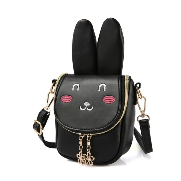 Новые детские девушка плеча Crossbody сумка на молнии с милым принтом кролика прочный упаковочная сумка подарок BS88