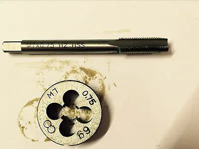 

1pc HSS Machine M7 X 0.75mm Plug Tap and 1pc M7 X 0.75mm Die Threading Tool