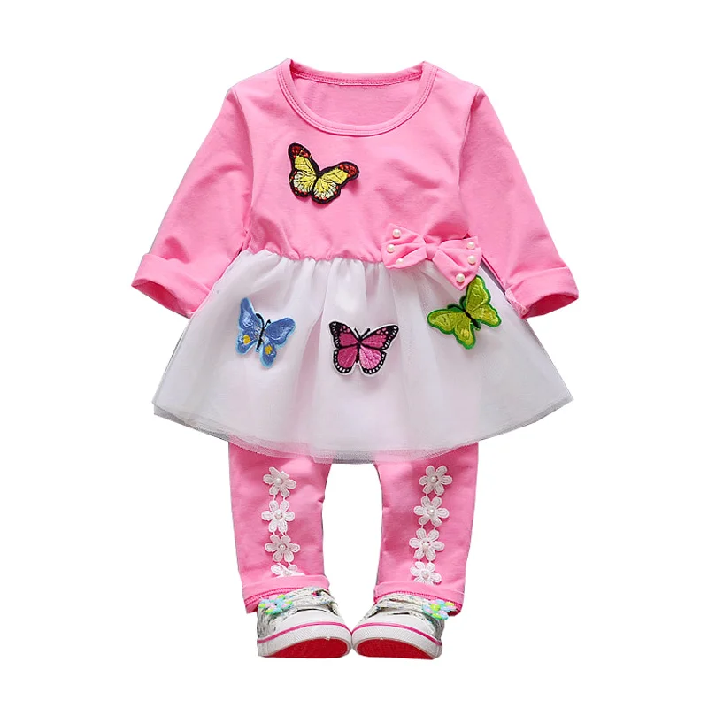 BibiCola infant spring autumn children girl clothing set baby girls