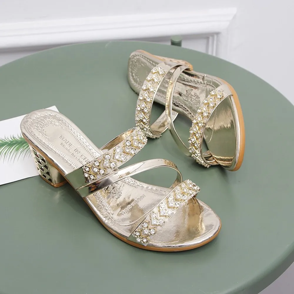 

Crystal PU Fish mouth toe heels women sandals 2018 fsahion sexy shoes woman High Heels sandals women slippers ladies shoes