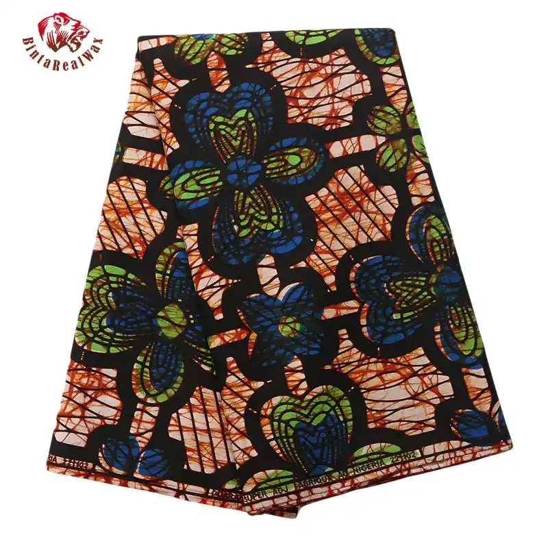 Green Leaf African Ethnic Dress Style Printed And Dyed Real Wax Cloth Cotton Printed Fabric Green Leaf African Ethnic Dress Style Printed And Dyed Real Wax Cloth Cotton Printed Fabric