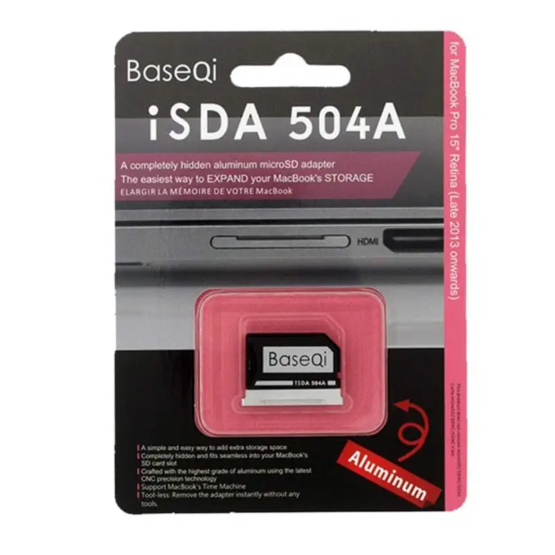 BASEQI microSD адаптер TF кард-ридер Ninja Stealth Drive адаптер для MacBook Air 1" и MacBook Pro retina 13"/1"(Non-retina - Цвет: 504A