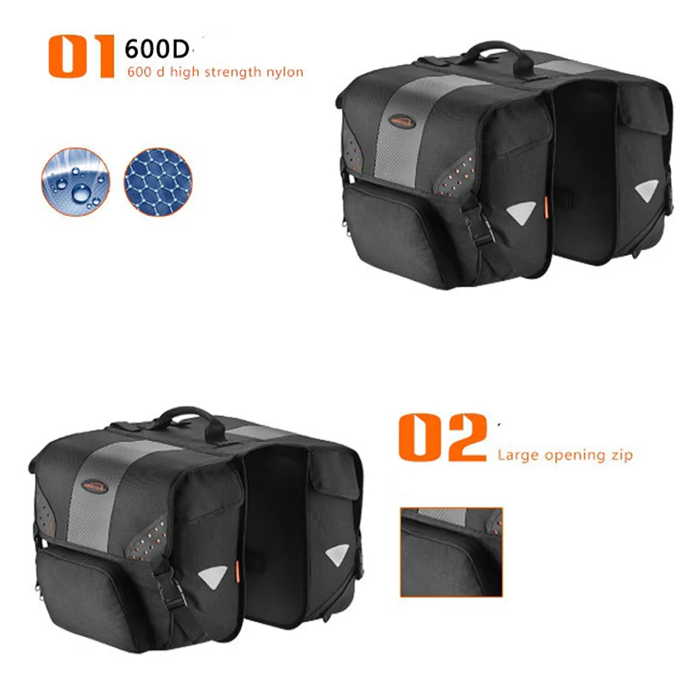 Сумка IBERA Bike Touring Pannier с боковым креплением, MTB Road, задняя стойка для хранения багажа, сумка на заднее сиденье, сумка-переноска, светоотражающая, водонепроницаемая