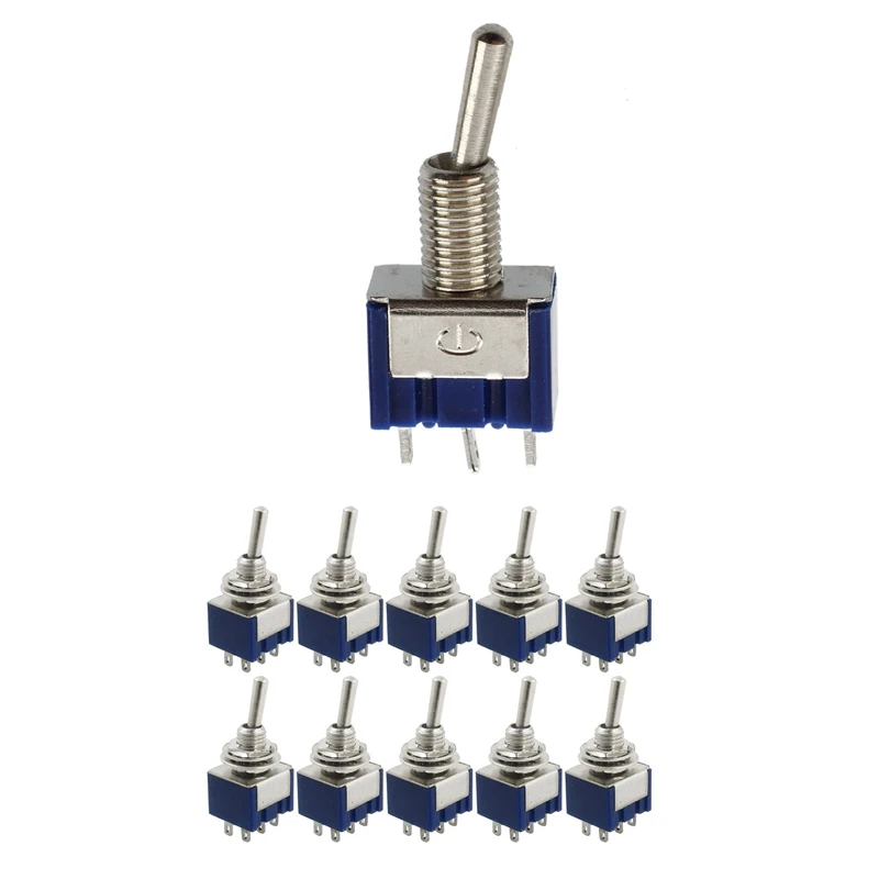 

10 Pcs AC 125V 6A Amps ON/ON 2 Position DPDT Toggle Switch & 3-Position SPST Latching Mini Toggle Switch 6A 125VAC 3A 250VAC 1