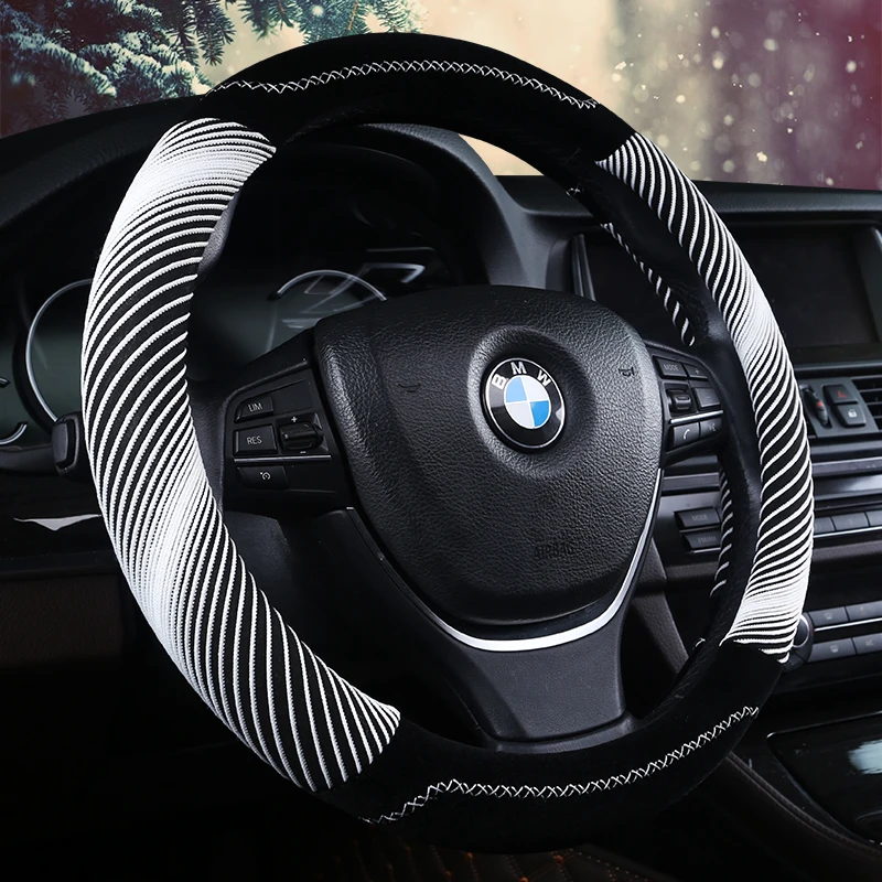 

3D Helix Line Steering-wheel High Quality Velvet Steering Wheel Cover Car Styling ,