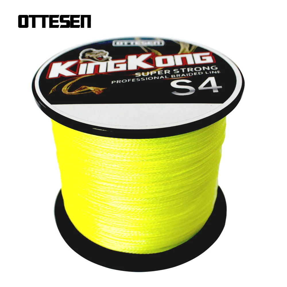 OTTESEN KingKong S4 серии 4 нити 1000 м плетеная леска Озеро Рыбалка 7.72LB-66.14LB ПЭ Multifilament лески