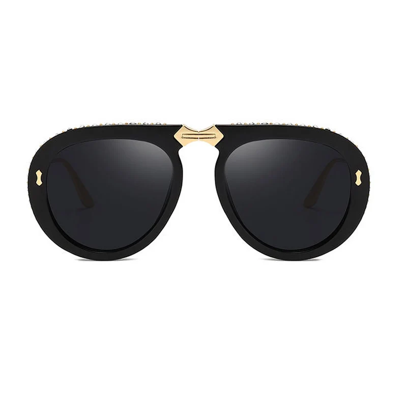 ALOZ MICC новые женские складные солнечные очки с оправой пилота для женщин фирменный дизайн Роскошные солнцезащитные очки со стразами женские тени Q109