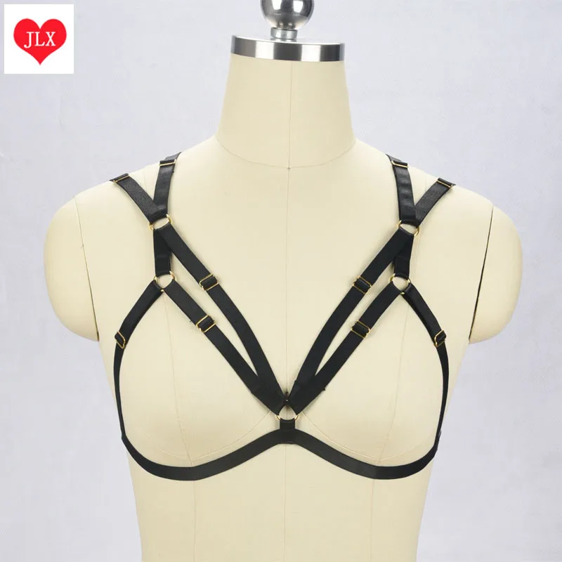 sexy lingerie Harajuku Gothic body harness women cage bra fetish wear
