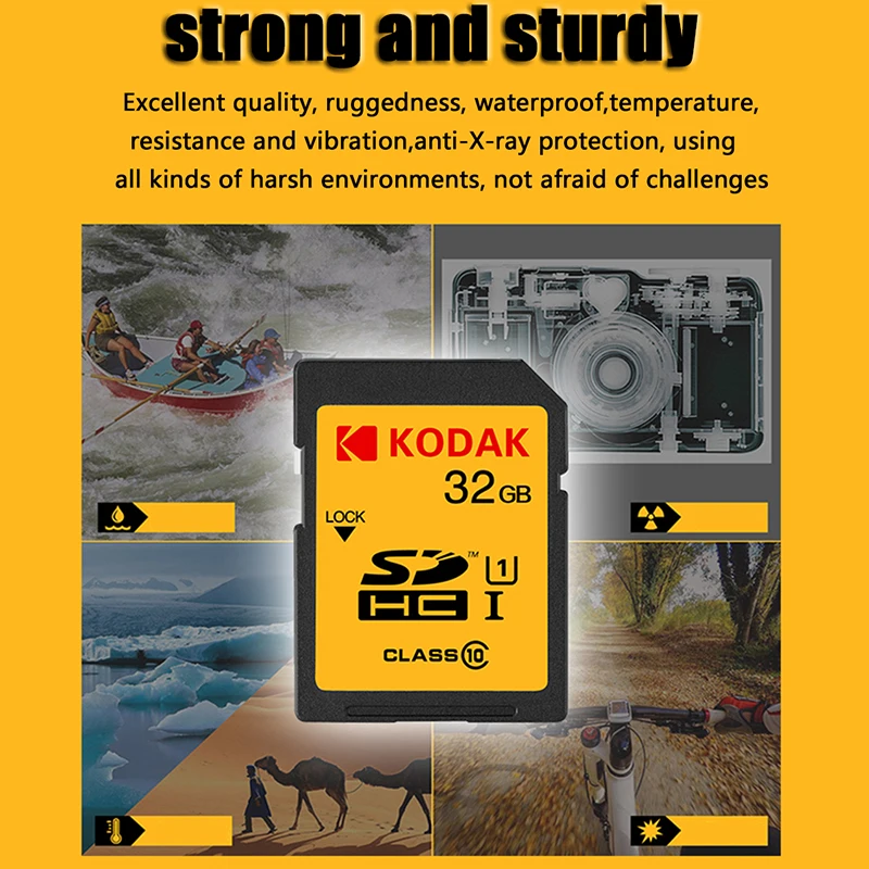 KODAK высоких Скорость карты памяти 32 ГБ 80 МБ/с. U1 SD карты Class10 16 GB 50 МБ/с. SDHC карты памяти для цифровых SLR/HD камера Tarjeta sd