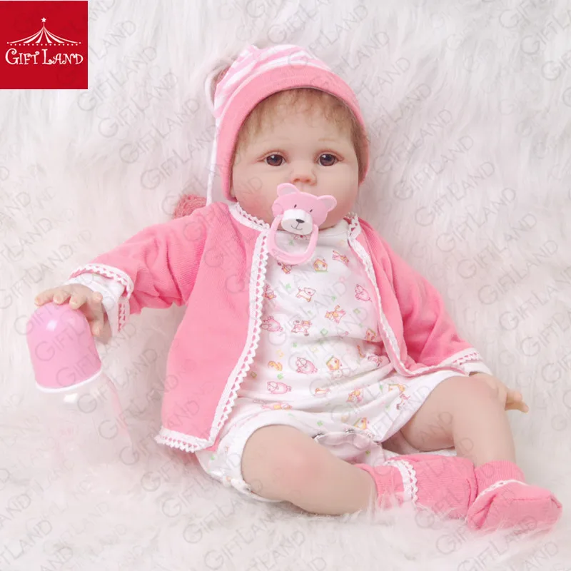 

Reborn Baby Doll 22inch Soft Full Silicone Lifelike Babies Pink Boneca Fashion Dolls Bebes Reborn Menina Little Pink Lady Latest