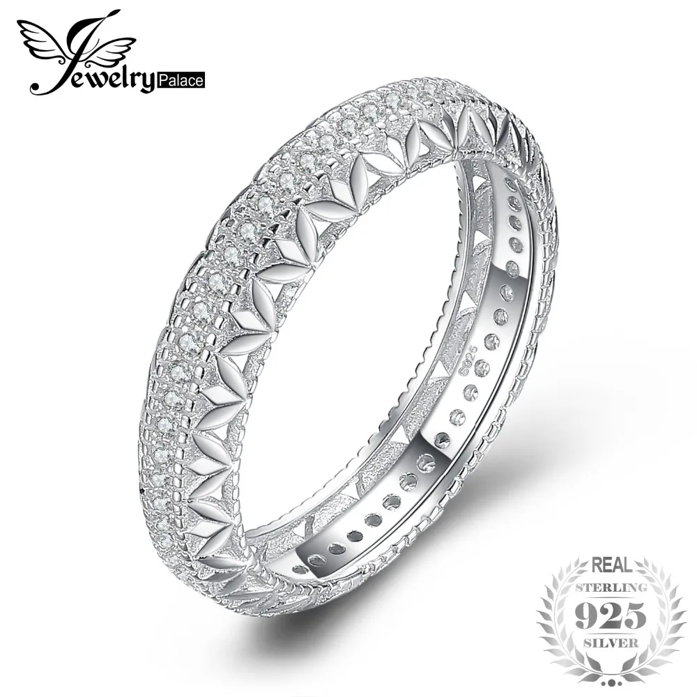 Jewelrypalace Vintage Hollow Flower Engraved Filigree Milgrain Cz Anniverasry Eternity Wedding Band 925 Sterling Silver Ring huismerk kopen in de aanbieding Jewelrypalace Vintage Hollow Flower Engraved Filigree Milgrain Cz Anniverasry Eternity Wedding Band 925 Sterling Silver Ring huismerk kopen in de aanbieding