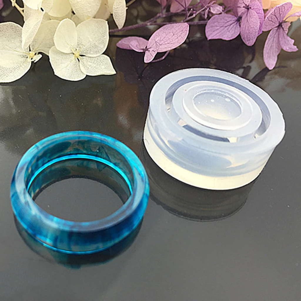 6 Pieces Clear Silicone Ring Mould For Epoxy Resin Jewelry Art Design Crafts Mixed Size