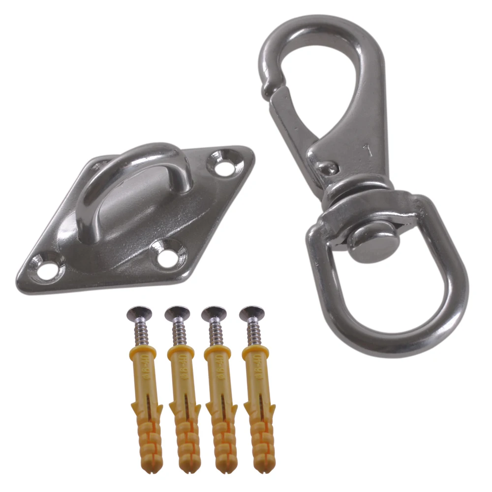 

Triangle 304 Stainless Steel 60x35MM U Design Hook M5 Ceiling Hook & Universal Spring Buckle with Tapping Screws Set of 7