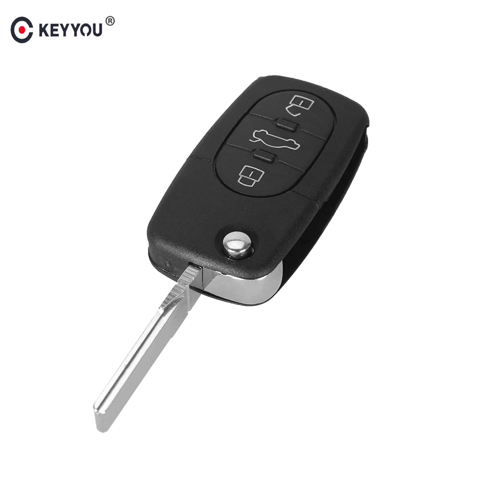 KEYYOU 10X 3 кнопки Складная откидная оболочка ключа дистанционного управления и