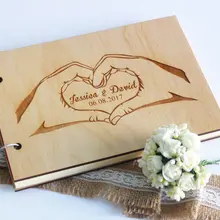 Нестандартная конструкция имена, Дата свадьбы гостя памяти альбом гравировкой деревянные гостевые Приём вечеринка, украшения