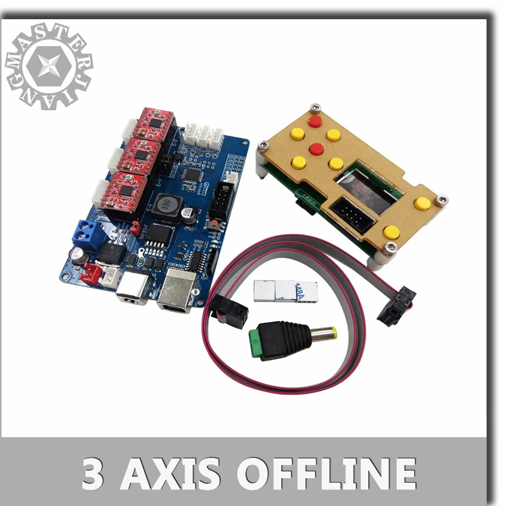 Новый ЧПУ GRBL автономная Рабочая 3 осевая плата управления USB + устройство ЖК