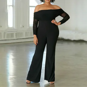 

2019 Fashion Autumn Jumpsuit for Women Slach Neck Off Shoulder Long Sleeve Jumpsuits Women Autumn Elegant Jumpsuit