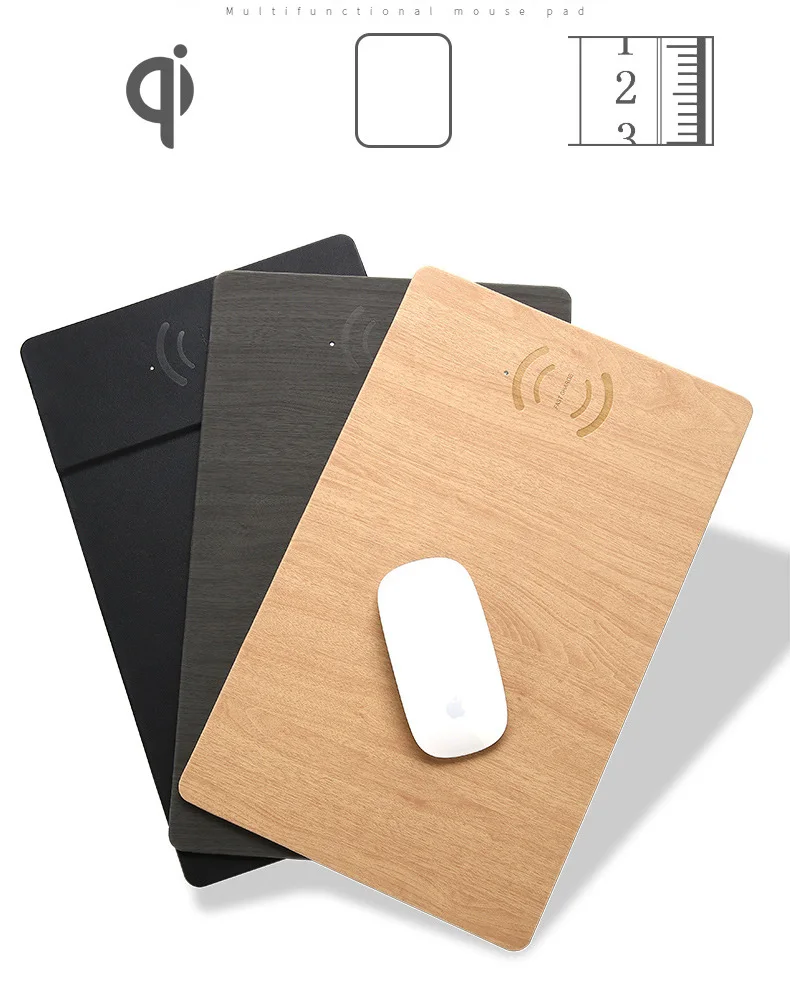 Fast Wireless MousePad Charger,2 in 1 Mouse PadMat Wood With Wireless Charger for iPhone X 8 7 Samsung Note 8S9S8 Qi Charger (14)