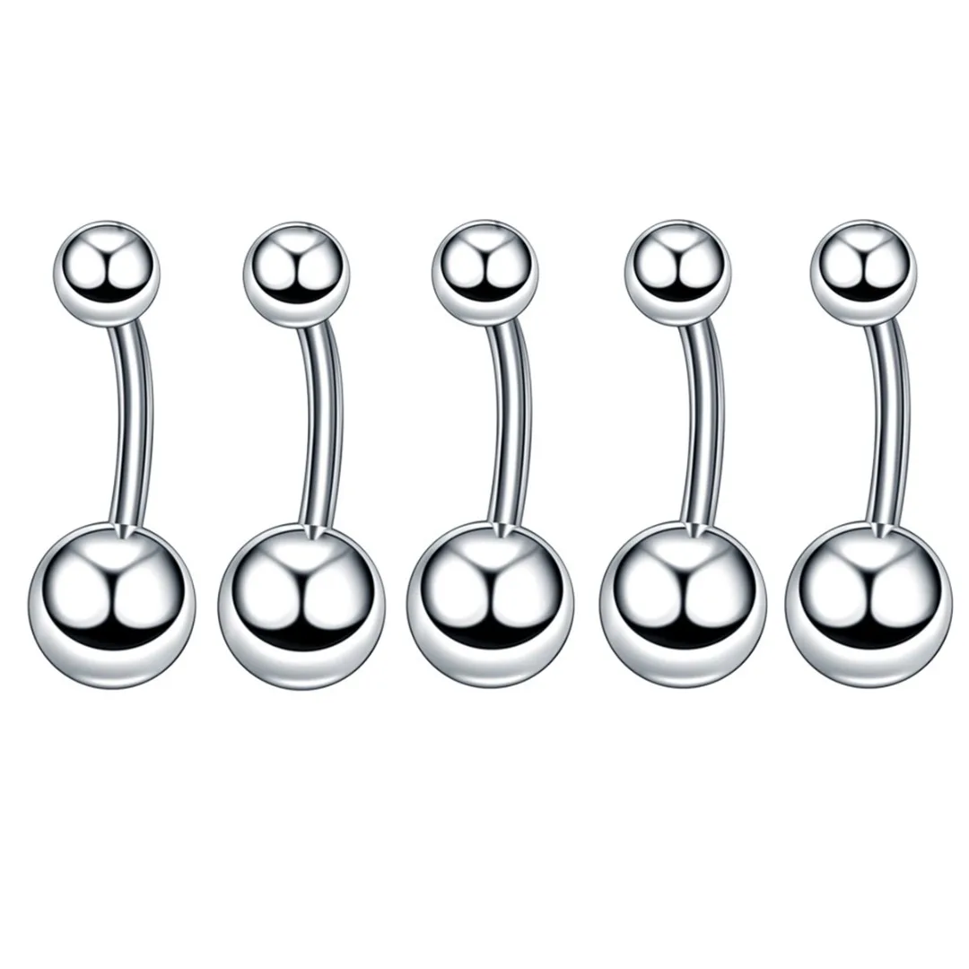 60pcs/lot Stainless Steel Mixed Ear Nose Lip Eyebrow Tongue Ring Captive Bead Ring For Women Men Hip Hop Body Piercing Jewelry