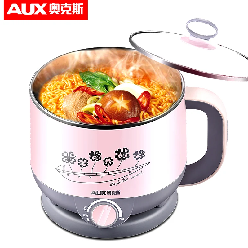 

220V AUX Mini Electric Cooking Pot Multifunctional Electric Hot Pot For Student Officer Worker Heating Lunch EU/AU/UK/US Plug