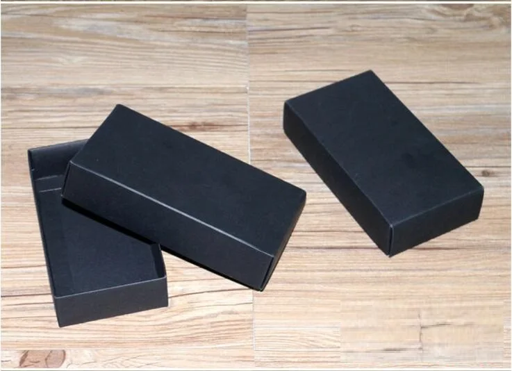 Qi 10 размеров черные коробки картонные коробки для упаковки крафт-бумаги парик Упаковка галстук-бабочка подарочная упаковка рождественские коробки с крышкой - Цвет: Черный