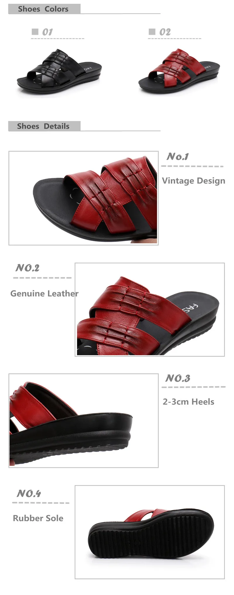 YAERNI/женские шлепанцы; обувь из натуральной кожи в стиле ретро; Цвет черный, красный; обувь на плоской подошве для мам; Вьетнамки; женские шлепанцы; кожаные шлепанцы