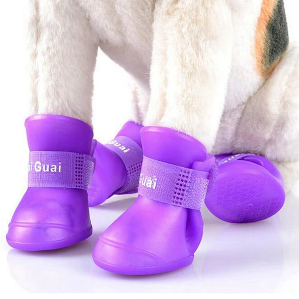 Title 3, Silicone Dog Shoes Waterproof Boots Non-Slip Bo...