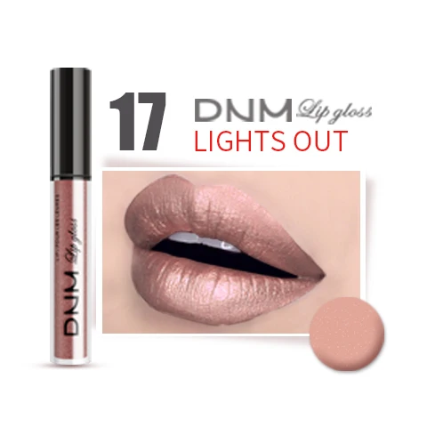 DNM сверкающий блеск для губ, помада, оттенок, увлажняющий блеск, макияж, жидкий блеск для губ, помада, макияж, 52 цвета, блестящая краска, брендовая косметика - Цвет: 17 LIGHTS OUT