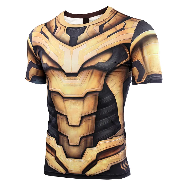 

Thanos 3D Printed T shirts Men Avengers 4 Endgame Compression Shirt 2019 Summer Cosplay Costume Iron Men Short Sleeve Tops Male